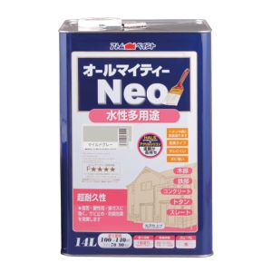 アトムペイント アトムペイント 水性オールマイティーネオ 14L マイルドグレー