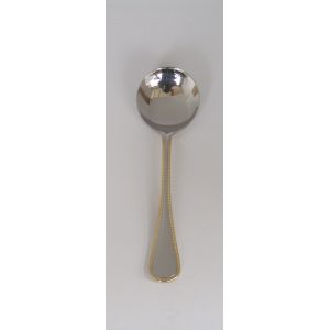 小林工業 小林工業 ラッキーウッド No.18400 18-10 ステンレス フレンチアクセント金彩 ブイヨンスプーン 150x42
