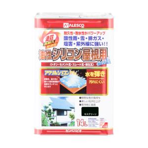 カンペハピオ KANSAI カンペハピオ 油性シリコン屋根用 モスグリーン 14L