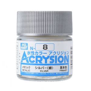 GSIクレオス ミスターホビー N008 新水性カラー アクリジョンカラー シルバー 銀 GSI クレオス