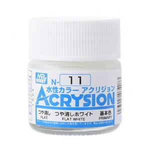 GSIクレオス ミスターホビー N011 新水性カラー アクリジョンカラー つや消しホワイト GSI クレオス