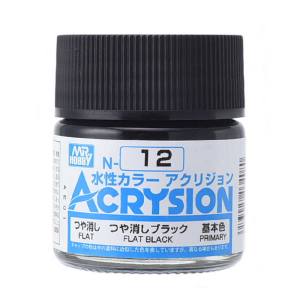 GSIクレオス ミスターホビー N012 新水性カラー アクリジョンカラー つや消しブラック GSI クレオス