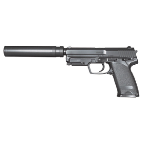 クラウンモデル スライドストップ USP サイレンサー付き エアーコッキング ハンドガン クラウンモデル