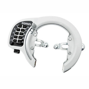 五輪工業 ゴリン GORIN ゴリン プッシュボタン式後輪用リングロック ホワイト GR-503 自転車錠 カギ GORIN 五輪工業