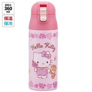 スケーター SKATER スケーター ハローキティ フラワーリース 超軽量ワンプッシュステンレスマグボトル 360ml SDPC4