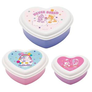 スケーター SKATER スケーター CareBears 抗菌 シール容器 3P ハート型 SHTS3AG