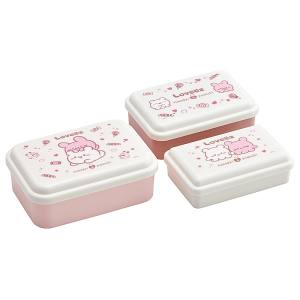 スケーター SKATER スケーター らぶい～ず 抗菌 入子式 シール容器 3P SLUS3AG