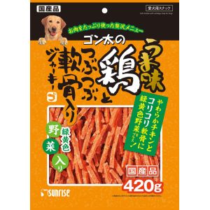 マルカン MG マルカン ゴン太のうま味鶏とつぶつぶ軟骨入りジャーキー 緑黄色野菜入り 420g 犬 おやつ