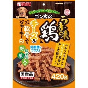 マルカン MG マルカン ゴン太のうま味鶏とチーズ&つぶつぶ軟骨入りジャーキー 緑黄色野菜入り 420g