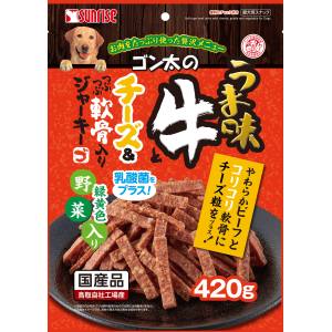 マルカン MG マルカン ゴン太のうま味牛とチーズ&つぶつぶ軟骨入りジャーキー 緑黄色野菜入り 420g