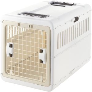 リッチェル Richell リッチェル キャンピングキャリー折りたたみ Lサイズ 内寸40.8×62.6×45.6Hcm アイボリー