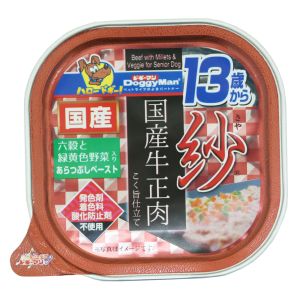 ドギーマンハヤシ DoggyMan ドギーマン 紗 国産牛正肉 13歳から用 六穀と緑黄色野菜入り 100g