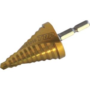 トップ工業 TOP トップ工業 ESD-630SG 電動ドリル用六角シャンクスパイラルステップドリル ゴールドタイプ TOP