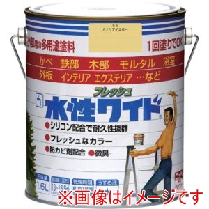ニッぺ ニッぺ HTA174-1.6 水性フレッシュワイド 1.6L カナリアイエロー