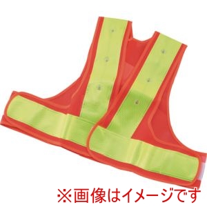 イチネンアクセス ミツトモ イチネンアクセス 87430 LEDショート反射ベスト 橙×黄 ハイカプセル 電池付