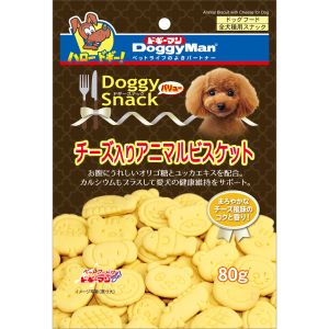 ドギーマンハヤシ DoggyMan ドギーマン ドギースナックバリュー チーズ入りアニマルビスケット 80g