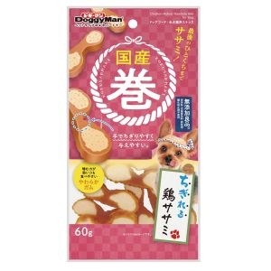 ドギーマンハヤシ DoggyMan ドギーマン 国産巻 ちぎれる鶏ササミ 60g 2086000