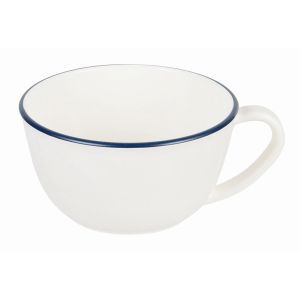 パール金属 Pearl パール金属 渕彩 クリーンコート スープカップ ホワイト &　ネイビー K-6339