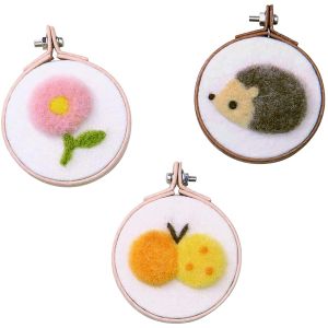 ハマナカ Hamanaka ハマナカ 手作りフレームに飾る羊毛のふんわり 刺しゅう ちょう はりねずみ お花 H441-564