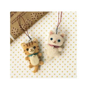 ハマナカ Hamanaka ハマナカ 白ねことトラねこのストラップ 製作キット H441-299