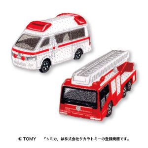 パイオニア パイオニア トミカワッペン トヨタ ハイメディック救急車 日野 はしご付消防車 TOM650-TOM28