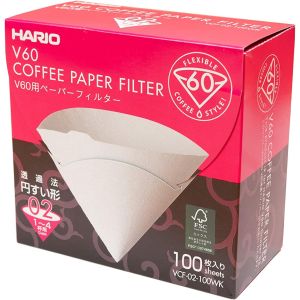 ハリオ HARIO ハリオ V60 用ペーパーフィルターW100枚箱入り-02WK