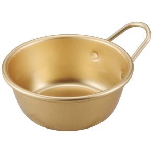 前川金属工業所 前川金属 アルマイト マッコリカップ 手付 11cm ゴールド