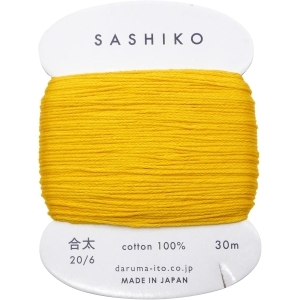 横田 ダルマ ダルマ 刺し子糸 合太 カード巻 約30m Col.204 向日葵 横田 DARUMA