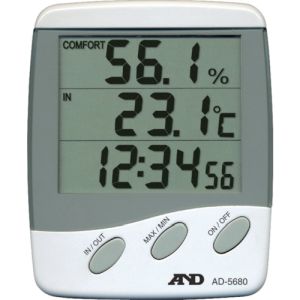エーアンドデイ A&D A&D AD-5680 温湿度計 時計付き 外部センサー付き エーアンドデイ