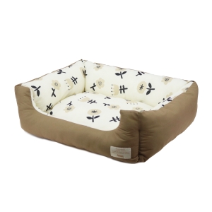 ペットプロジャパン PetPro ペットプロ Homey フラワーリバーシブルスクエアベッド M ブラウン