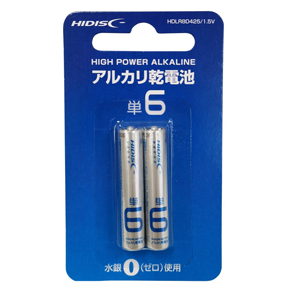 ハイディスク HI DISC ハイディスク HDLR8D425/1.5V 単6アルカリ乾電池 磁気研究所