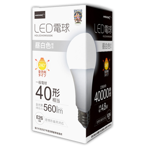 ハイディスク HI DISC ハイディスク HDLED40W5000K 昼白色 40形 全光速 560lm 磁気研究所