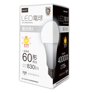 ハイディスク HI DISC ハイディスク HDLED60W5000K 昼白色 60形 全光速 830lm 磁気研究所