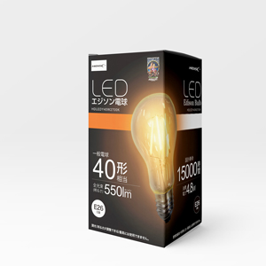 ハイディスク HI DISC ハイディスク HDLEDY40W2700K エジソン電球 暖色 40形 全光速 550lm 磁気研究所
