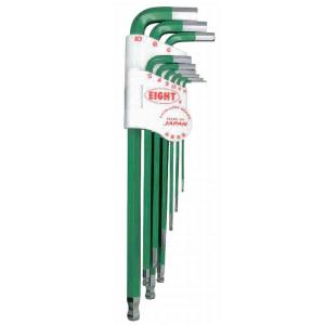 エイト EIGHT エイト TLC-S9NGR 六角棒スパナ テーパーヘッド エキストラロング 単色カラーセットグリーン