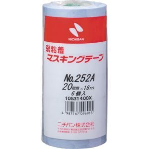 ニチバン NICHIBAN ニチバン 252AH-20 弱粘着マスキングテープ252AH 20mmX18m 6巻/PK