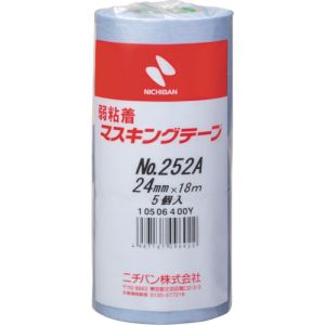 ニチバン NICHIBAN ニチバン 252AH-24 弱粘着マスキングテープ252AH 24mmX18m 5巻/PK