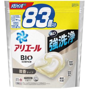 P&G P&G アリエール ジェルボール4D 微香 つめかえ メガジャンボサイズ 83個入