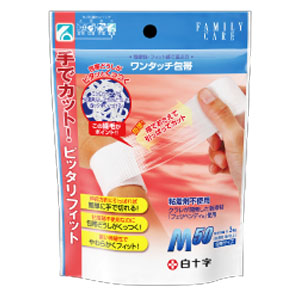 白十字 白十字 ファミリーケア FC ワンタッチ包帯 Mサイズ 50mm×3m