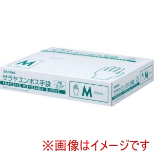 サラヤ SARAYA サラヤ 51184 エンボス手袋 PEクリア200枚入 M