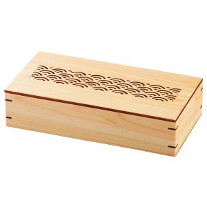 ヤマコー 用美 YAMACO ヤマコー ひのき 細密料理箱 クリアー蓋付 青海波 38035 用美