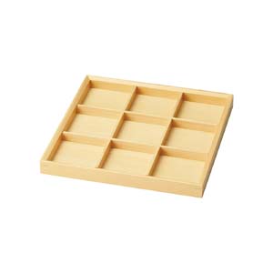 ヤマコー 用美 YAMACO ヤマコー ひのき 浅型仕切料理箱 九ツ仕切 38681 用美