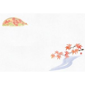ヤマコー 用美 YAMACO ヤマコー 尺お手元まっと 花景色 赤もみじ 100枚入 64967 用美