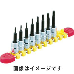 KTC 京都機械工具 KTC TBT2L08TH 6.3sq. ロングT型 いじり止め トルクス ビットソケットセット 8コ組