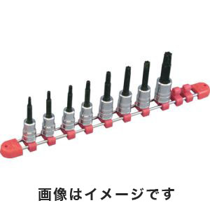KTC 京都機械工具 KTC TBT3L08TH 9.5sq. ロングT型 いじり止め トルクス ビットソケットセット 8コ組