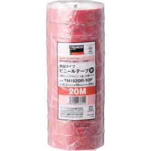 トラスコ TRUSCO トラスコ 脱鉛タイプ ビニールテープ 19×20m 赤 10巻入り TM1920R-10P