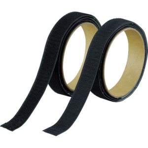 トラスコ TRUSCO トラスコ TMSD-25-BK マジックテープ 強粘着幅25mm長さ1m黒 1巻=1セット TRUSCO
