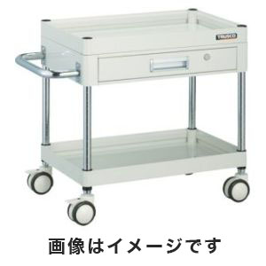 トラスコ中山 TRUSCO ファルコンワゴン 薄型1段引出付 750X500 U双輪 YG色 FAW-672ZD-YG メーカー直送 代引不可