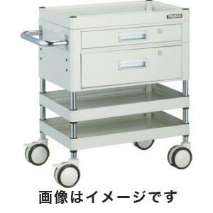 トラスコ中山 TRUSCO ファルコンワゴン 引出付 600X400 ウレタン双輪 YG色 FAW-763VZD-YG メーカー直送 代引不可