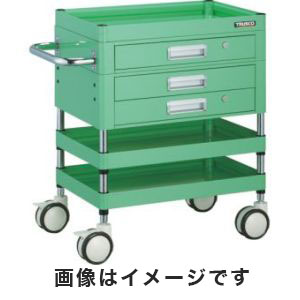 トラスコ中山 TRUSCO ファルコンワゴン 引出付 750X500 ウレタン双輪 W色 FAW-773XZD-W メーカー直送 代引不可